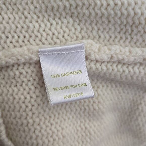 Garnet Hill 100% Cashmere Sweater Size Small Turtleneckz Cable - Picture 5 of 5